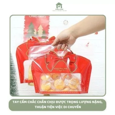 Bộ 10-20 Túi Ziplock Nơ Đỏ Đựng Bánh Kẹo, Bánh Mì Ngọt, Trái Cây - Dung Tích Lớn, Giá 35.700₫