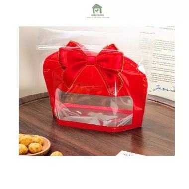 Bộ 10-20 Túi Ziplock Nơ Đỏ Đựng Bánh Kẹo, Bánh Mì Ngọt, Trái Cây - Dung Tích Lớn, Giá 35.700₫
