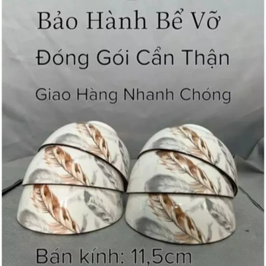 Bộ 10 bát chén ăn cơm gốm sứ cao cấp hoa văn 4D viền miệng sang trọng - 130.000₫ 8 Bộ 10 bát chén ăn cơm gốm sứ cao cấp hoa văn 4D viền miệng sang trọng - 130.000₫ 8