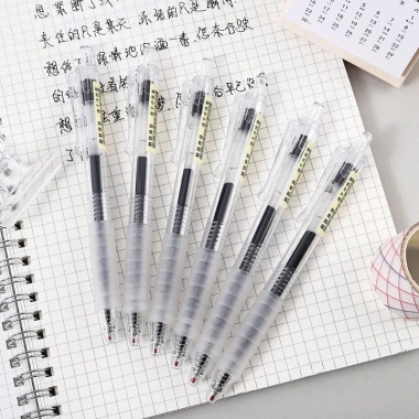 Bộ 10 bút gel và bi MD107, ngòi 0.5mm trong suốt, viết êm, đệm mút - Giá ưu đãi 33.000₫