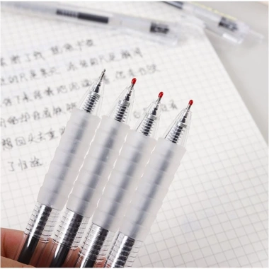 Bộ 10 bút gel và bi MD107, ngòi 0.5mm trong suốt, viết êm, đệm mút - Giá ưu đãi 33.000₫
