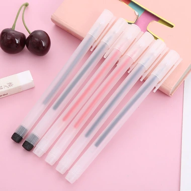 Bộ 10 bút gel vỏ trong nhám, mực đen-xanh, ngòi 0.5mm, viết đậm êm, không tắc, chỉ 15.000đ
