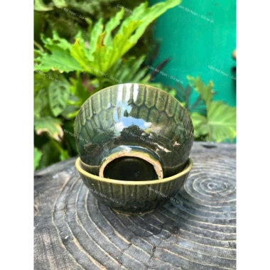 Bộ 10 Chén Ăn Cơm Men Nâu/Xanh Ngọc/Xanh Lá, Gốm Xưa Lái Thiêu Lớn 11.5cm, Giá 95k 9