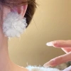 Bộ 10 chiếc bông tai hoa vải trắng ngọc trai retro Pháp - Phụ kiện thời trang cao cấp, giá ưu đãi 6