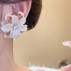 Bộ 10 chiếc bông tai hoa vải trắng ngọc trai retro Pháp - Phụ kiện thời trang cao cấp, giá ưu đãi 7