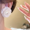 Bộ 10 chiếc bông tai hoa vải trắng ngọc trai retro Pháp - Phụ kiện thời trang cao cấp, giá ưu đãi 8