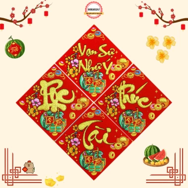 Bộ 10 Decal Dán Dưa Bưởi Trang Trí Tết 2.026 - Sticker Nhà Cửa Giá 29.900 VND