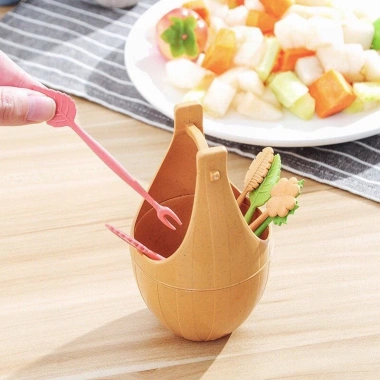 Bộ 10 Dĩa Xiên Hoa Quả kèm Lọ Đựng Nhựa Việt Nhật - Giá ưu đãi 13.250₫ 2