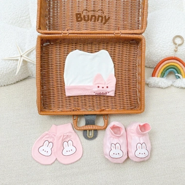 Bộ 10 Đôi Bao Tay, Bao Chân, Mũ BUNNY Tai Thú Siêu Cưng Cho Bé 9