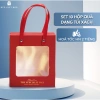 Bộ 10 Hộp Giấy Cứng Cửa Sổ, Quai Dây Cói Túi Đựng Quà Tết Valentine Sinh Nhật