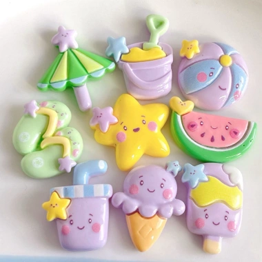 Bộ 10 Jibitz Sticker Charm Du Lịch Biển Gắn Đẹp Phụ Kiện Trang Trí Đã Gắn Nút 4