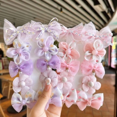 Bộ 10 Kẹp Tóc Long Lanh Cánh Bé Gái - Hoa Ngọc Trai Ren, Orangza Hairbow, Điểm Nhấn Phong Cách Cho Bé, Giá Chỉ 69.120 VND - Ưu Đãi Đặc Biệt 3