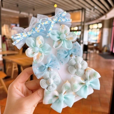 Bộ 10 Kẹp Tóc Long Lanh Cánh Bé Gái - Hoa Ngọc Trai Ren, Orangza Hairbow, Điểm Nhấn Phong Cách Cho Bé, Giá Chỉ 69.120 VND - Ưu Đãi Đặc Biệt 5