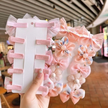 Bộ 10 Kẹp Tóc Long Lanh Cánh Bé Gái - Hoa Ngọc Trai Ren, Orangza Hairbow, Điểm Nhấn Phong Cách Cho Bé, Giá Chỉ 69.120 VND - Ưu Đãi Đặc Biệt 6