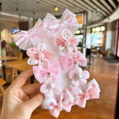 Bộ 10 Kẹp Tóc Long Lanh Cánh Bé Gái - Hoa Ngọc Trai Ren, Orangza Hairbow, Điểm Nhấn Phong Cách Cho Bé, Giá Chỉ 69.120 VND - Ưu Đãi Đặc Biệt 8