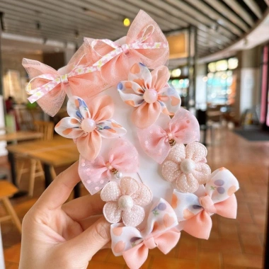 Bộ 10 Kẹp Tóc Long Lanh Cánh Bé Gái - Hoa Ngọc Trai Ren, Orangza Hairbow, Điểm Nhấn Phong Cách Cho Bé, Giá Chỉ 69.120 VND - Ưu Đãi Đặc Biệt 9