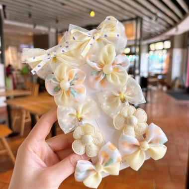 Bộ 10 Kẹp Tóc Long Lanh Cánh Bé Gái - Hoa Ngọc Trai Ren, Orangza Hairbow, Điểm Nhấn Phong Cách Cho Bé, Giá Chỉ 69.120 VND - Ưu Đãi Đặc Biệt 10