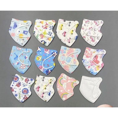 Bộ 10 khẩu trang KN95 cute nhiều màu, độ lọc 95% bảo vệ hiệu quả, độ an toàn cao, được trẻ em yêu thích, cho bé từ 4-10 tuổi, giá chỉ 18.000 VNĐ