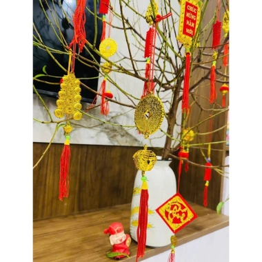 Bộ 10 Liễn Treo Cây Trang Trí Tết - Đào Quất Mai, Cây Cảnh Đón Xuân Giá 21.000₫
