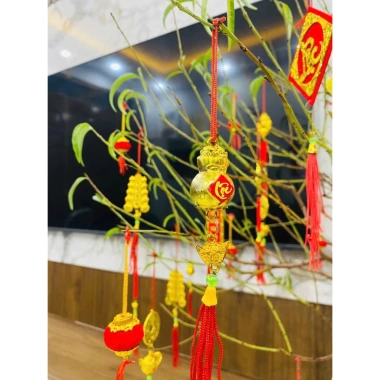 Bộ 10 Liễn Treo Cây Trang Trí Tết - Đào Quất Mai, Cây Cảnh Đón Xuân Giá 21.000₫