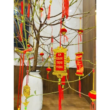 Bộ 10 Liễn Treo Cây Trang Trí Tết - Đào Quất Mai, Cây Cảnh Đón Xuân Giá 21.000₫