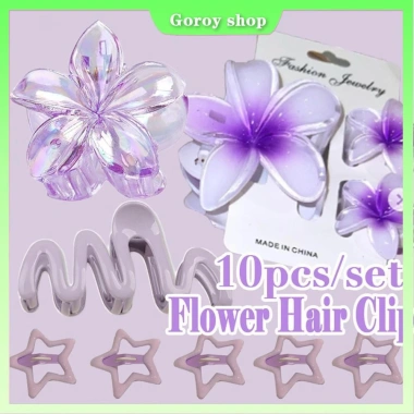 Bộ 10 Màu Frangipani Hoa Tóc Nữ - Kẹp Lưng Đầu Móng Vuốt Đi Biển, Giá 41.800₫ 4