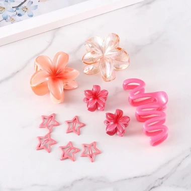 Bộ 10 Màu Frangipani Hoa Tóc Nữ - Kẹp Lưng Đầu Móng Vuốt Đi Biển, Giá 41.800₫ 9