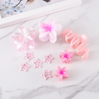 Bộ 10 Màu Frangipani Hoa Tóc Nữ - Kẹp Lưng Đầu Móng Vuốt Đi Biển, Giá 41.800₫ 10