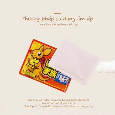 Bộ 10 miếng dán nhiệt con chuột túi – Dán nóng cơ thể, giảm đau bụng kinh, bàn chân, 8.000₫