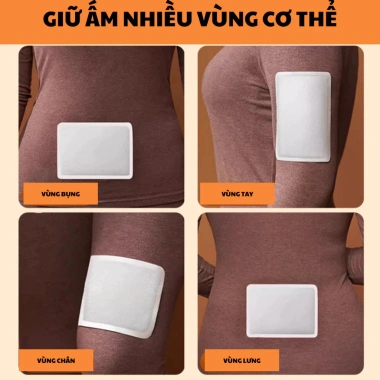 Bộ 10 miếng dán nhiệt, dán nóng, bàn chân - Sưởi ấm đèn đỏ, giảm đau bụng kinh 8.000₫