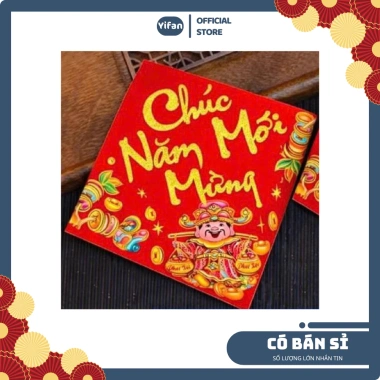 Bộ 10 miếng dán trang trí Thần Tài decal chất lượng kèm câu chúc - Dán trái cây, nhà cửa, tiệc, giá tốt 14.500 VNĐ