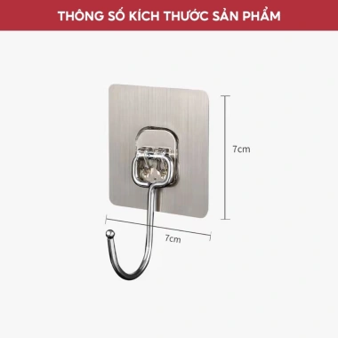 Bộ 10 móc dán tường inox 304 siêu dính, xoay 180°, đa năng treo quần áo đồ dùng, siêu bền không thấm nước – 21.999₫