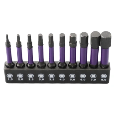 Bộ 10 mũi tuốc nơ vít đầu lục giác 1/4 H1.5-H6 giá rẻ 86.590 VND giảm 22%