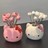 Bộ 10 nĩa trái cây inox 304 Hello Kitty kèm hộp - xiên & dĩa ăn hoa quả - 97.000đ 2