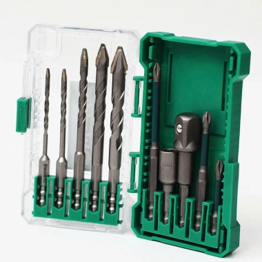 Bộ 10 phụ kiện đa năng Workfix: 5 mũi khoan, 3 mũi vít, vít tôn, chuyển vít sang bulong - 194k 3