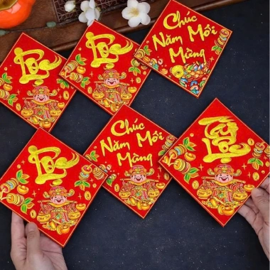 Bộ 10 Tem Lời Chúc Tài Lộc An Khang Decal Trái Cây Tết Nhung - Dán Trang Trí Mâm Ngũ Quả Ngày Xuân 14.700 VND