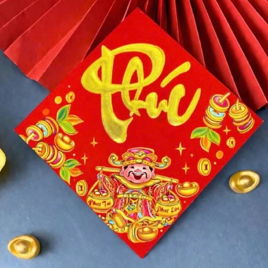Bộ 10 Tem Lời Chúc Tài Lộc An Khang Decal Trái Cây Tết Nhung - Dán Trang Trí Mâm Ngũ Quả Ngày Xuân 14.700 VND