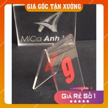 Bộ 10 thẻ số bàn mica trong suốt – Giá gốc 163.804đ, giảm còn 132.100đ, bền đẹp