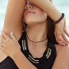Bộ 10 Túi Dây Da Đen Thắt Nút Điều Chỉnh và Vòng Cổ Trang Sức Sang Trọng, Đa Dụng 8