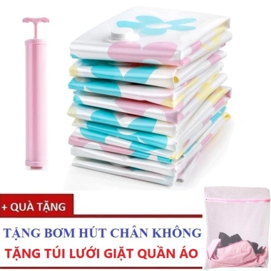 Bộ 10 Túi Hút Chân Không Bảo Quản Quần Áo + Tặng Túi Lưới Giặt - Chỉ 67.000₫