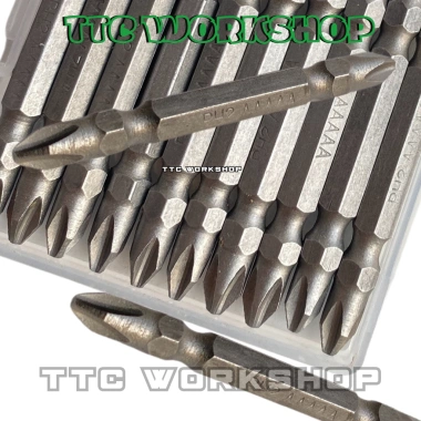 Bộ 10 tuốc nơ vít 4 cạnh chống trượt, 65mm, PH2 từ tính, chân lục giác - 21.000đ 5