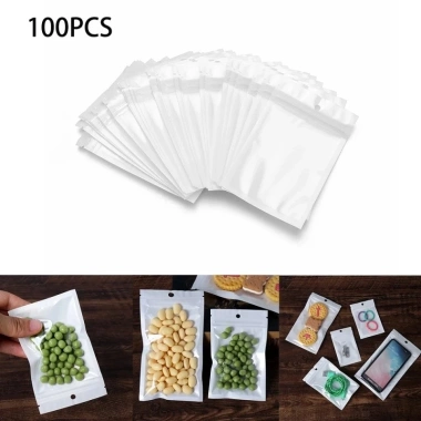 Bộ 100 túi zip trắng cao cấp - Đựng đồ an toàn, lỗ treo tiện lợi, giá 37.000₫ 3