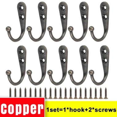 Bộ 10/20/30 Móc Hợp Kim Ốc Vít Treo Tường - Móc Áo Khăn Túi Mũ, Nhà Bếp, Phòng Tắm, Giá chỉ 66.990đ 10