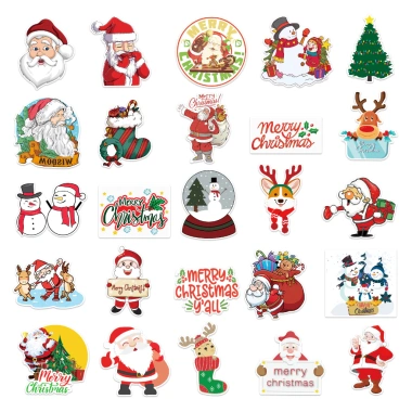 Bộ 10/20/50 hình dán Giáng sinh Noel cute – Trang trí xe, laptop, nón bảo hiểm, giá chỉ 14.868 VND 2