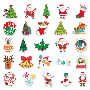 Bộ 10/20/50 hình dán Giáng sinh Noel cute – Trang trí xe, laptop, nón bảo hiểm, giá chỉ 14.868 VND 3