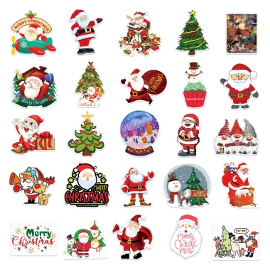 Bộ 10/20/50 hình dán Giáng sinh Noel cute – Trang trí xe, laptop, nón bảo hiểm, giá chỉ 14.868 VND 4