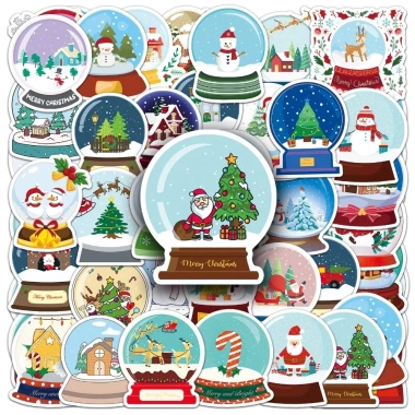 Bộ 10/20/50 hình dán Giáng sinh Noel cute – Trang trí xe, laptop, nón bảo hiểm, giá chỉ 14.868 VND 6