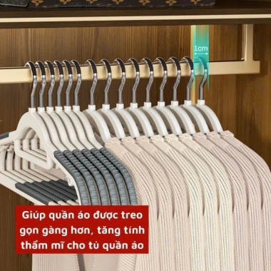 Bộ 10/50 Móc Treo Quần Áo Chống Trơn Trượt Xoay 360 độ - Phơi Đồ Đa Năng Giá 39.000