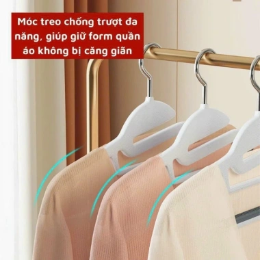 Bộ 10/50 Móc Treo Quần Áo Chống Trơn Trượt Xoay 360 độ - Phơi Đồ Đa Năng Giá 39.000