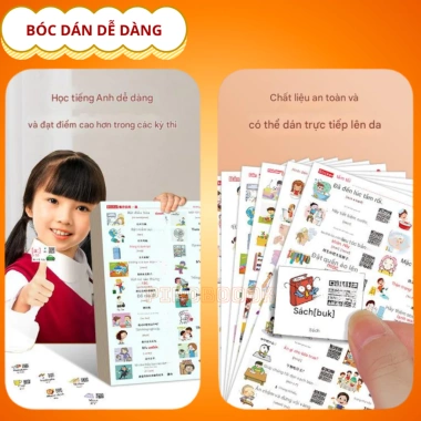Bộ 1.084 nhãn dán sticker từ vựng tiếng Anh cho bé - học qua tình huống hàng ngày, kèm file nghe, giá ưu đãi 45.000 VND 4